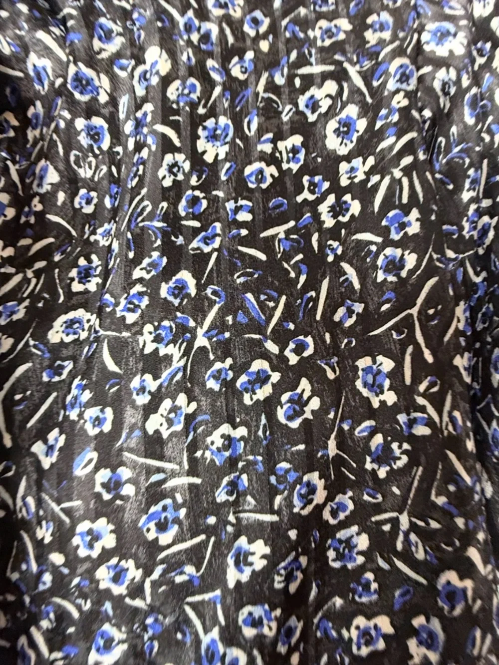 Tori Burch Blouse Black and Blue Silk‎ Size 4 (K)